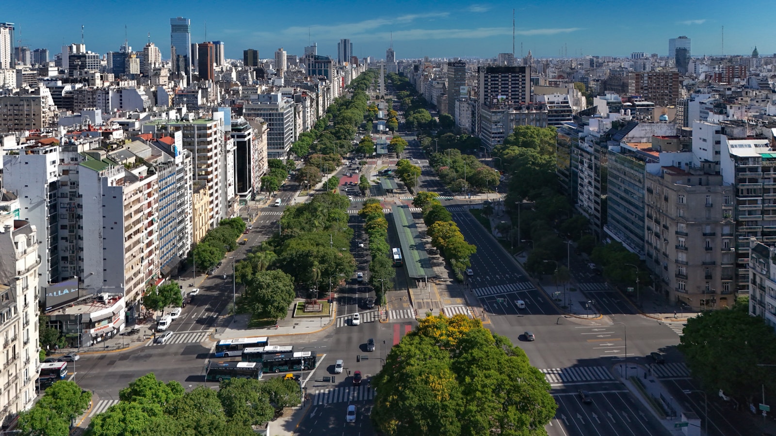Modern residential tower in Buenos Aires at sunset